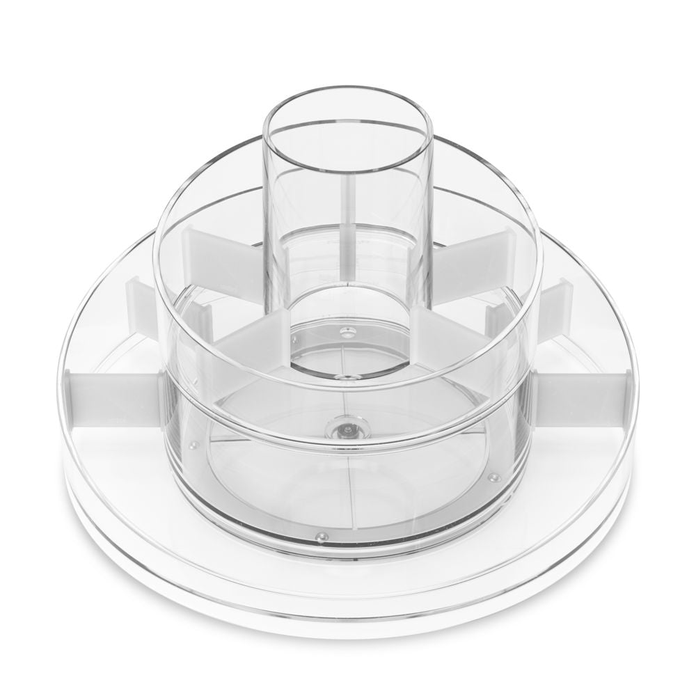 Umbra Cascada Kosmetik und Makeup Organizer mit integriertem Behälter 2-stufig und 36 Grad drehbar