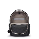 Kipling SEOUL L, Großer Schulrucksack mit 15-Zoll-Laptopfach, 27L, Black Noir (schwarz)