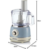Ariete Vintage Multifunktions-Küchenmaschine, Blau, 2,1L, 1000W, Universalküchenmaschine
