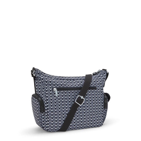 Kipling GABBIE S, Kleine Umhängetasche, Signature Print (blau), Schultertasche mit vielen Fächern
