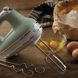 Ariete Vintage Handmixer, Grün, Elektrischer Mixer 450W, 5 Stufen Turbo, Schneebese, Knethaken