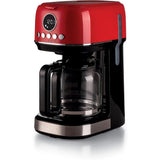 Ariete Moderna Filterkaffeemaschine, Rot, 15 Tassen Kaffeemaschine, mit Glaskanne