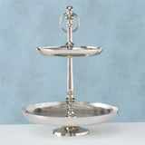 BOLTZE Etagere Passia 30cm 2-stöckig Silber glänzend mit Griff für Dekoration Elegantes Design
