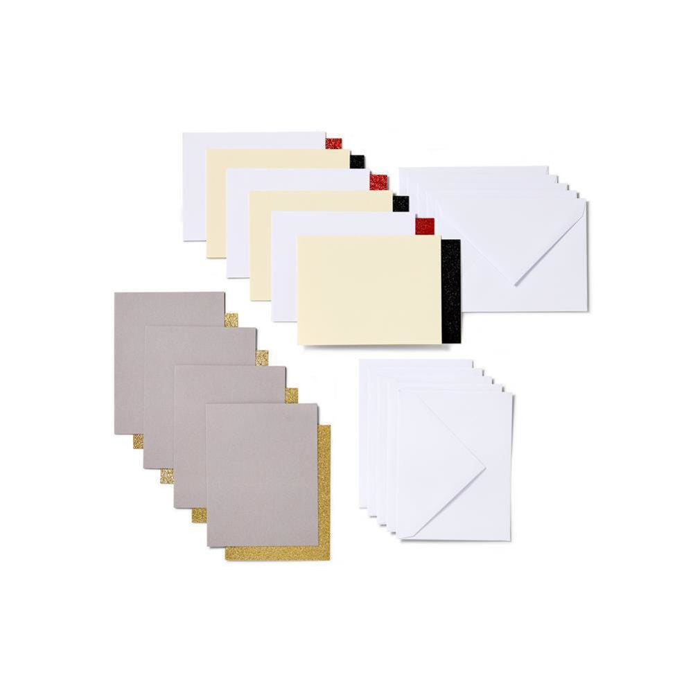 Cricut Joy Einlegekarten Set Glitzer & Glam 10 Stück 10,7 x 13,9 cm Graubraun Weiß Creme Grußkarten Karten