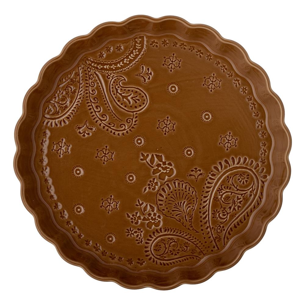 Bloomingville Rani Ofenform, Braun, Steingut, Tarteform, D28xH4,5 cm, dänisches Design
