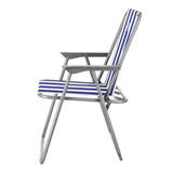 NILS CAMP klappbarer Campingstuhl in Blau-Weiß - stabiler Klappstuhl für Camping, Garten & Angeln