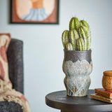 Bloomingville Neeson Blumentopf Blau Steingut 21,5 cm Übertopf