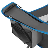 NILS CAMP Campingstuhl klappbar Grau - Klappstuhl mit Taschen & Becherhalter für Camping