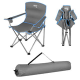 NILS CAMP Campingstuhl Grau-Blau - gepolsterter Klappstuhl mit Armlehnen für Camping, Garten & Angeln