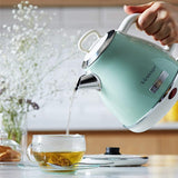 Ariete Vintage Wasserkocher, Grün, 1L Edelstahlkessel, 1630W, Elegantes Retro-Design