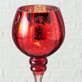 BOLTZE Windlicht Minou – 3er Set aus Glas in Rot/Gold, dekorativ & vielseitig, 30/25/20 cm