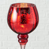 BOLTZE Windlicht Minou – 3er Set aus Glas in Rot/Gold, dekorativ & vielseitig, 30/25/20 cm