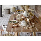 Bloomingville Bea Butterglocke mit Decke, Natur, Steingut, mit Blumenmotiv, dänisches Design