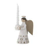 Bloomingville Abba Kerzenhalter – 4er Set in Weiß, Lucia-Prozession aus Polyresin