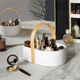 Umbra Bellwood Caddy mit herausnehmbarer Trennwand, Organizer für Kosmetik in Weiß/Natur