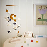 Bloomingville MINI Dolly Mobile Weiß Polyester Schaf Babyzimmer 75cm