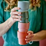 Bloomingville Ewan Tasse Bunt Steingut D7,5xH9 cm 4er Set – stapelbare Tassen