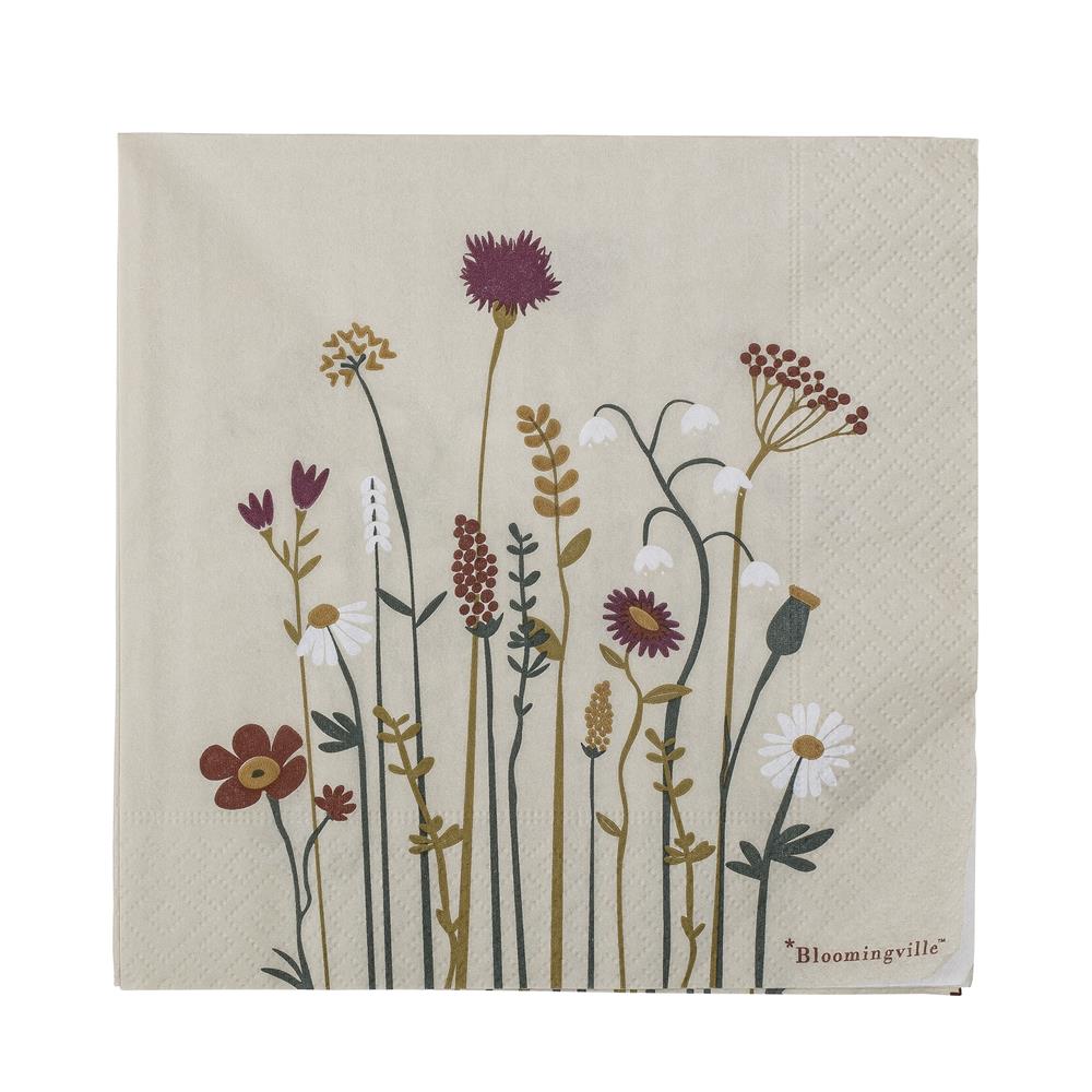 Bloomingville Paige Serviette, Natur, FSC Mix®, Papier L33xB33 cm, 20er Set