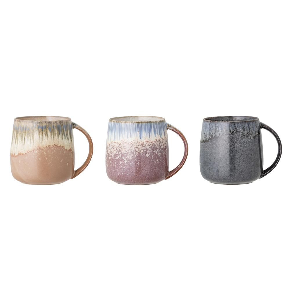 Bloomingville Cloe Tassen 3er Set, 380 ml, aus Steingut, dänisches Design