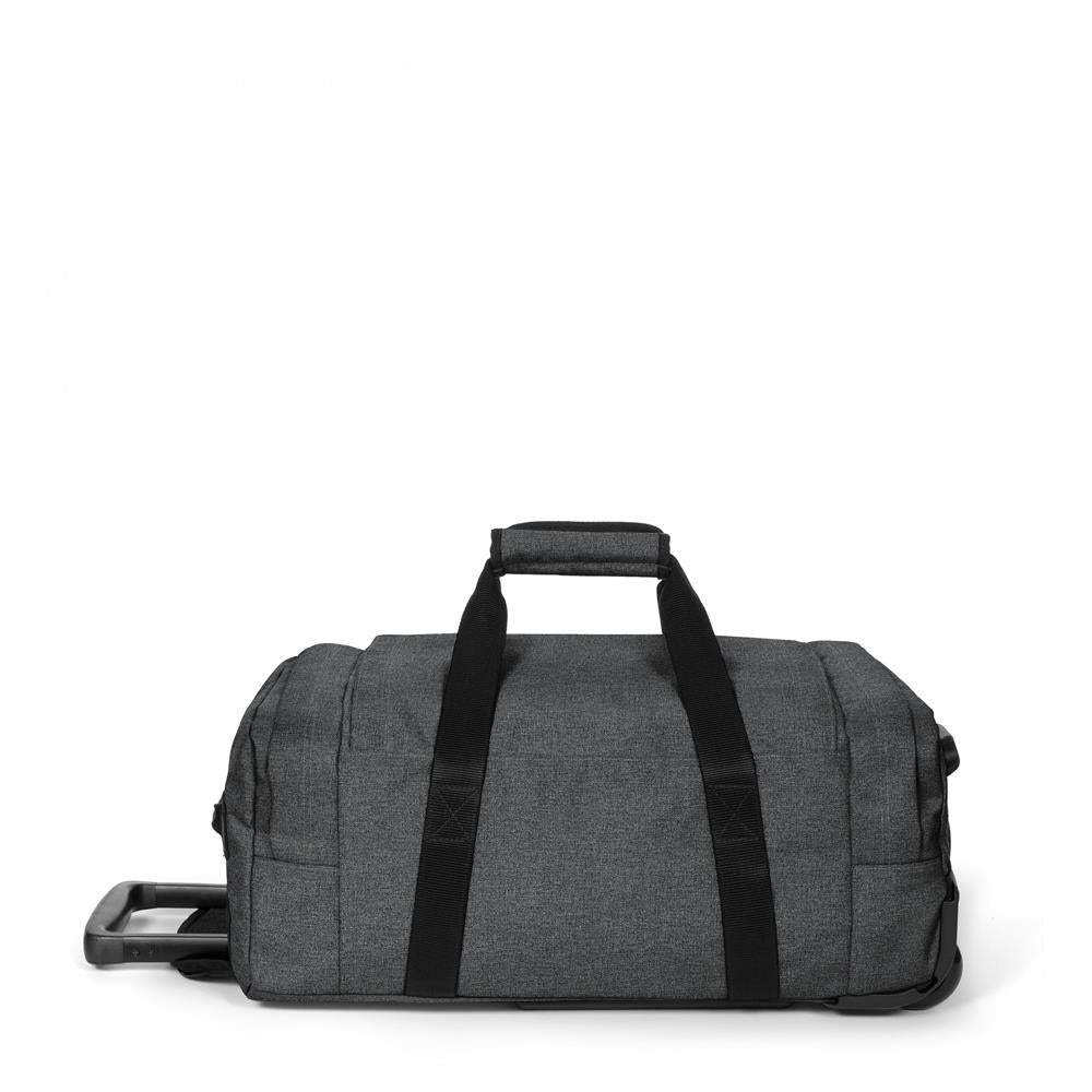 Eastpak LEATHERFACE S +, Kleine Reisetasche, Black Denim (grau), 41L, mit 2 Rädern
