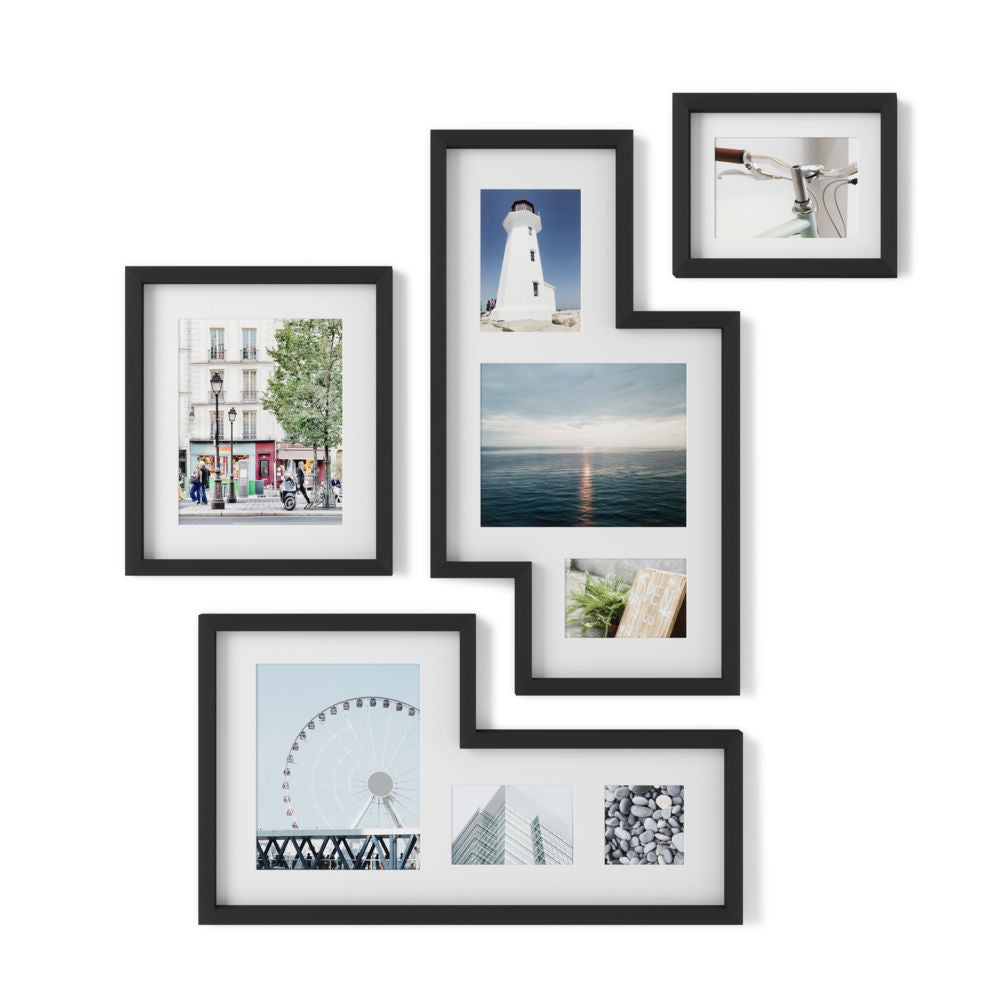 Umbra Mingle Galerie Bilderrahmen-Set und Fotocollage in Schwarz, 4-teilig
