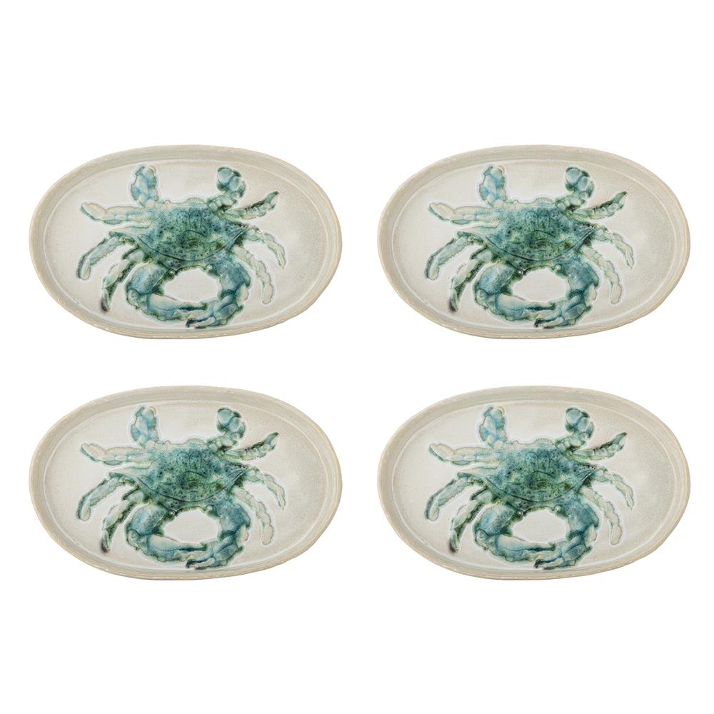 Bloomingville Hadden Servierplatte Set 4er Grün Steingut 29cm
