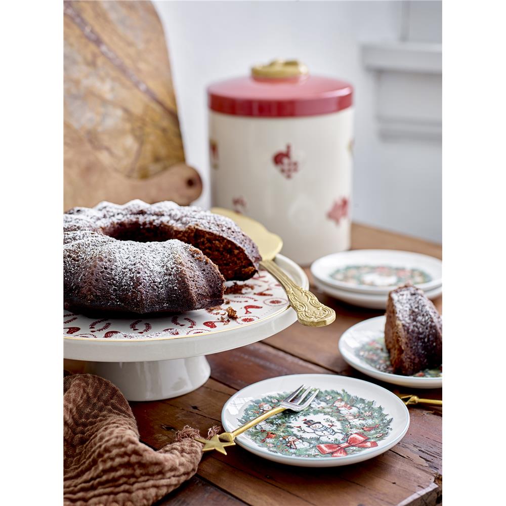 Bloomingville Jolly Tortenständer 26cm rot Herzen Kuchenplatte Tortenplatte Kuchenständer Kuchentablett Weihnachten X-Mas dänisches Design