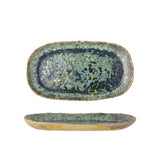 Bloomingville Milani Servierplatte – Steingut in Grün mit perlmuttartiger Glasur, 37 cm