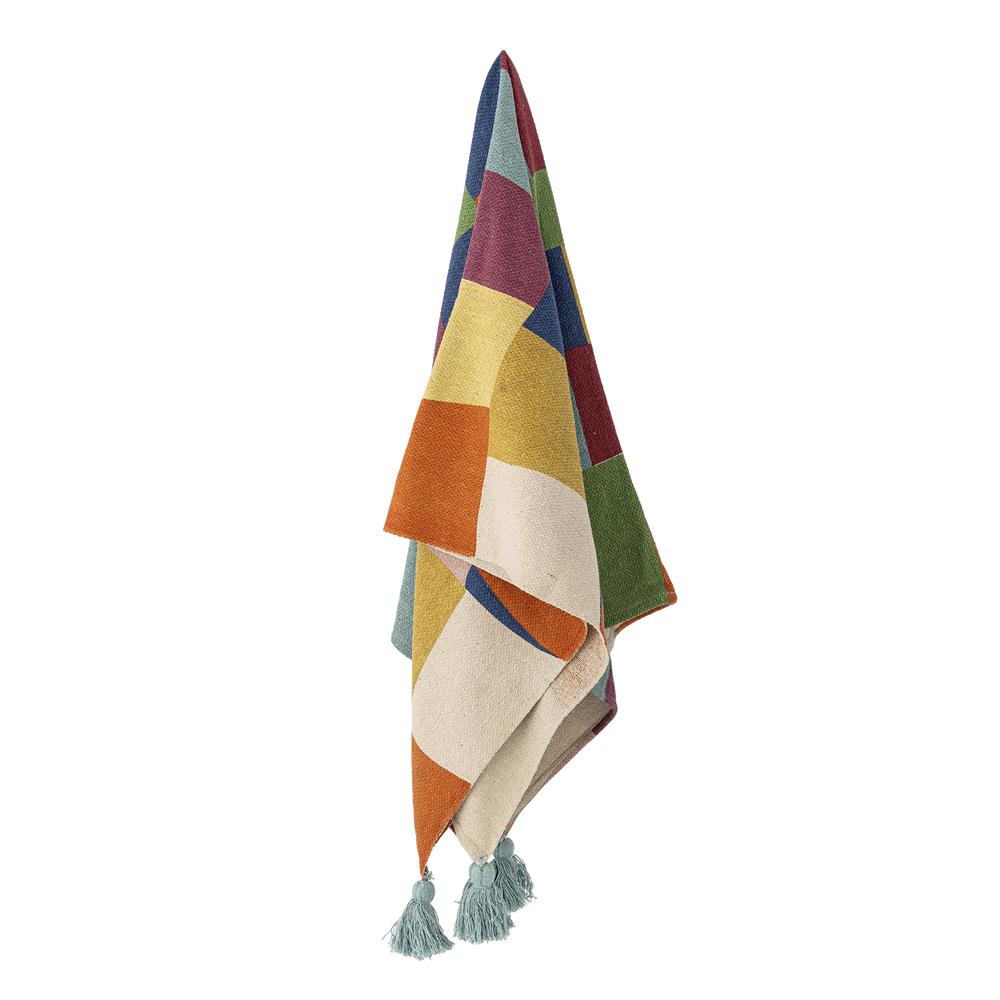 Bloomingville MINI Colorine Decke Bunt Baumwollmix 160x130cm Kinder