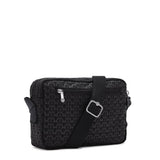 Kipling ABANU M, Mittelgroße Umhängetasche, Signature Emb (schwarz), 4L, Schultertasche