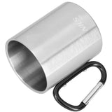 NILS CAMP Campingbecher Edelstahl 300 ml Schwarz - doppelwandiger Outdoor Becher mit Karabiner für Camping