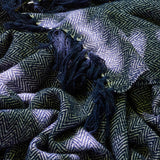 Bloomingville Herringbone Decke Blau Baumwolle Wohndecke 160x130cm