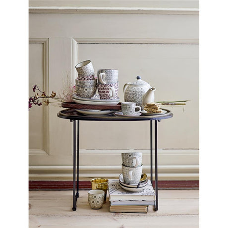 Bloomingville Karine Teller, 4er Set, Bunt, 20cm, Steingut, dänisches Design
