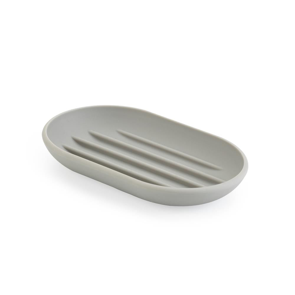 Umbra Touch Seifenschale Grau ovale Seifenablage mit Soft Touch Finish für Badezimmer und Küche