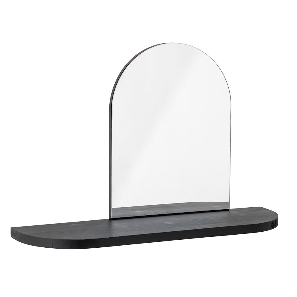Bloomingville Annlie Spiegel mit Ablage schwarz L72 cm aus MDF – Wandspiegel für Flur & Eingangsbereich