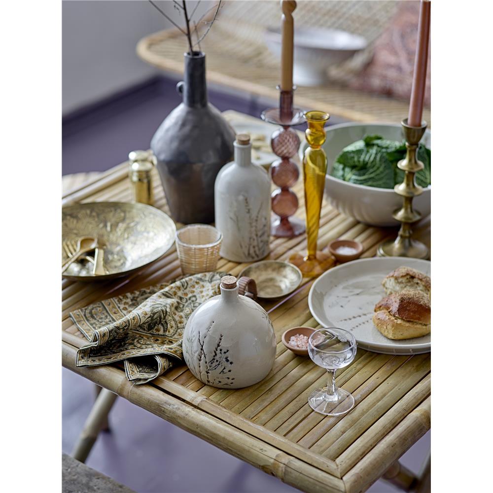 Bloomingville Bea Servierschüssel, Natur, 3,5L, Steingut, mit Blumenmotiv, dänisches Design