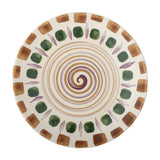 Bloomingville Shama Teller, Grün, Steingut, 27 cm, mit handbemaltem Muster