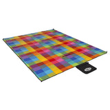 NILS CAMP Picknickdecke Bunt karriert 250x200 cm - große Outdoor Decke für Strand, Garten & Camping