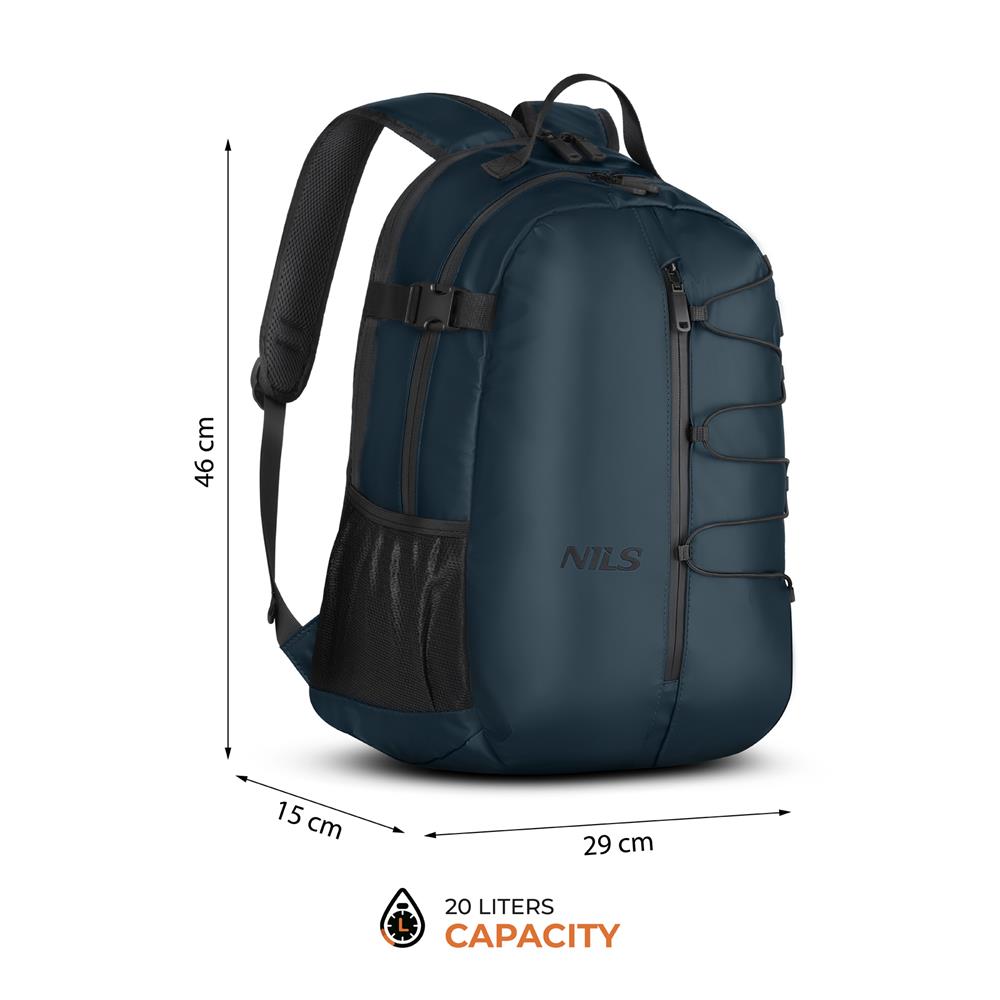 NILS Reiserucksack 20L Blau - Laptoprucksack Arbeit Uni Schule Outdoor Reisen