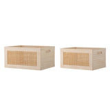 Bloomingville Piana Aufbewahrungsbox aus Kiefer in Natur – 2er Set Aufbewahrungsboxen fürs Wohnzimmer