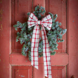 Bloomingville Ruby Weihnachtsschleife, Rot, Stoffschleife mit Clip 53 cm