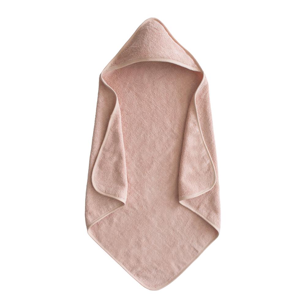Mushie Baby-Kapuzenhandtuch, Blush, aus 100% Bio-Baumwolle