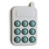 Mushie Sensorik-Spielzeug Telefon, Cambridge Blue, aus Silikon, BPA-frei