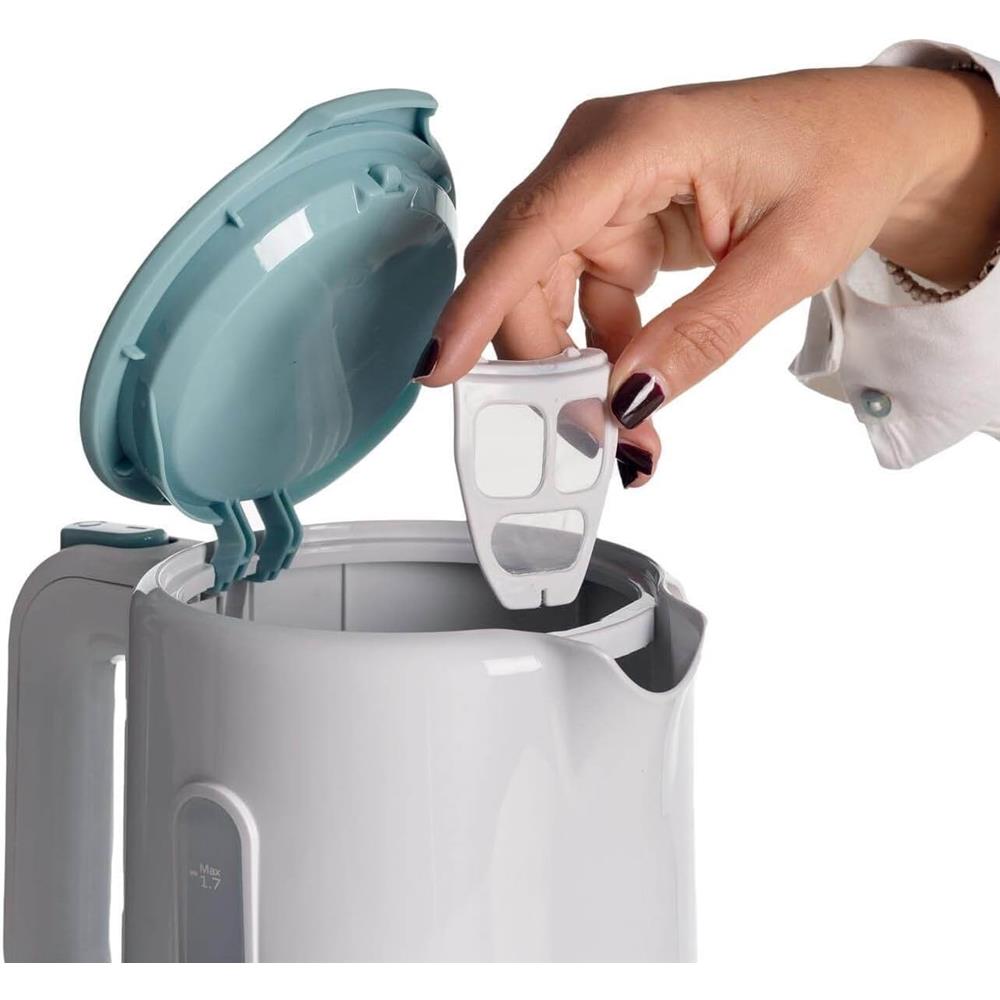 Ariete Breakfast Wasserkocher, Weiß, 1,7L, Wasserstandsanzeige, 2200W, Klassisches Design