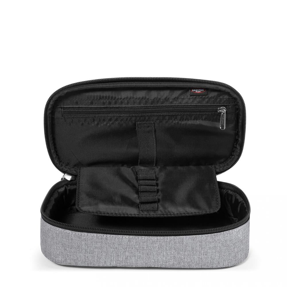 Eastpak Federmäppchen OVAL XL SINGLE Sunday Grey (grau), große Federmappe, Federtasche