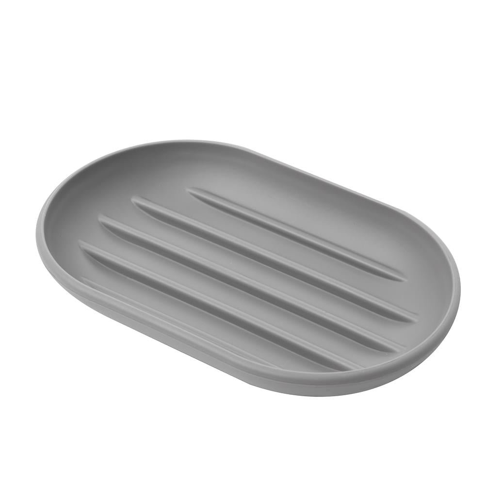 Umbra Touch Seifenschale Grau ovale Seifenablage mit Soft Touch Finish für Badezimmer und Küche