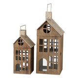 BOLTZE Laterne Marling 2er Set aus Holz Skandinavisches Design