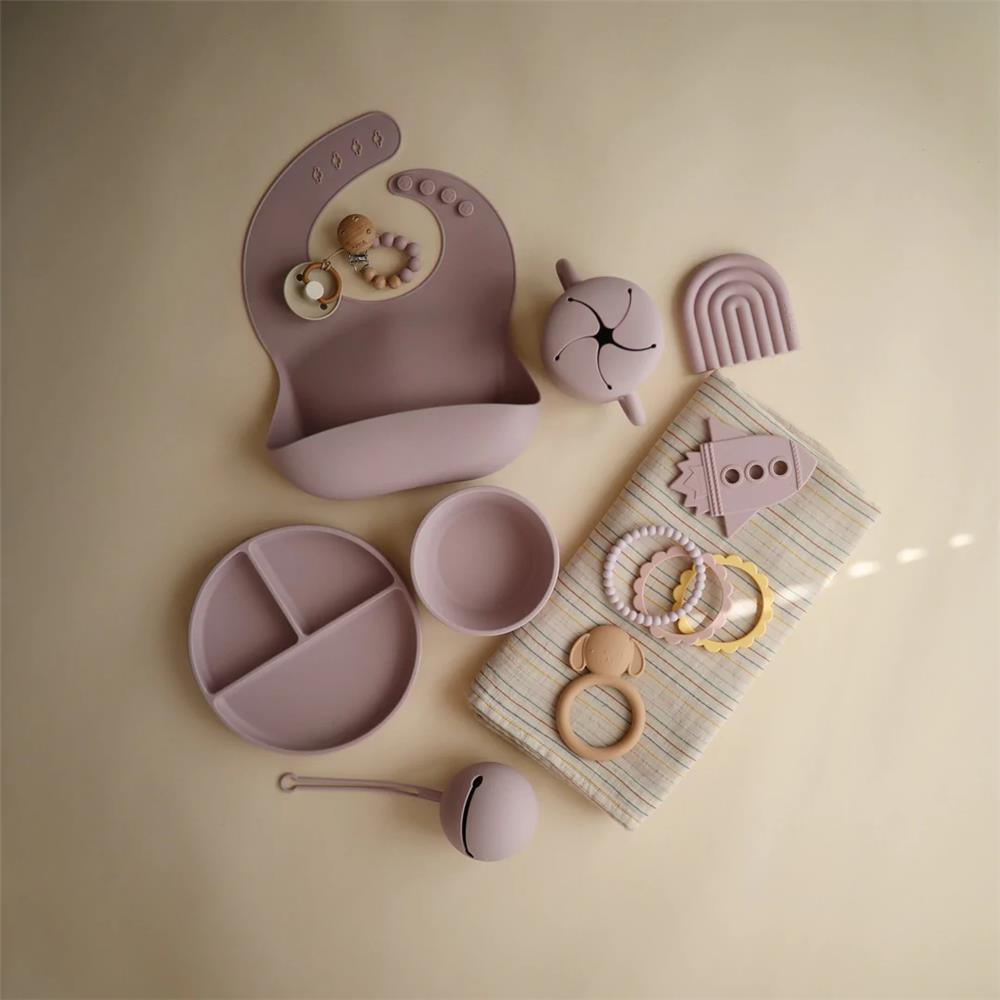 Mushie Snackbecher, Soft Lilac, aus Silikon, BPA-frei