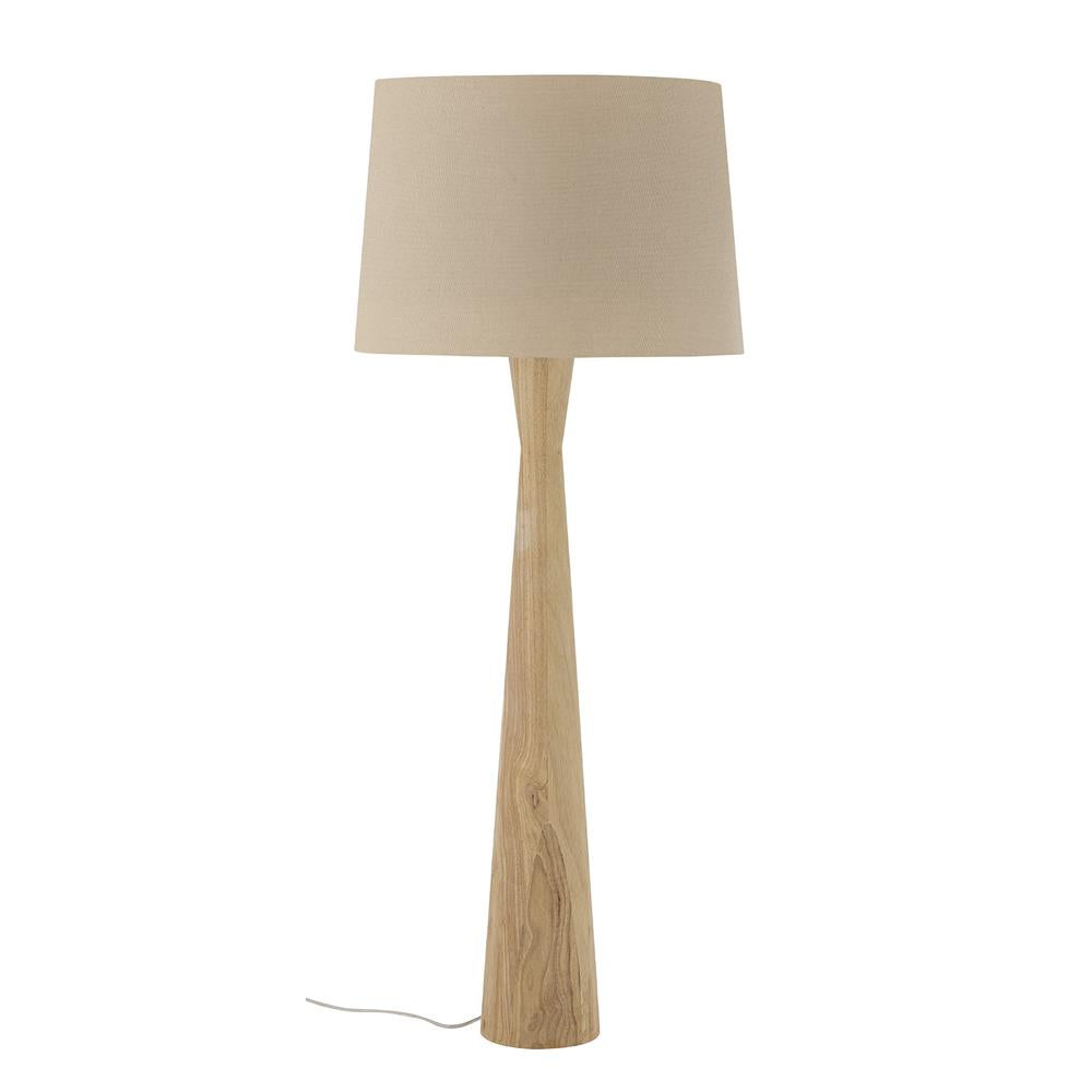 Bloomingville Leonor Stehlampe natur H130 cm aus Gummibaumholz – Stehleuchte für Wohnzimmer