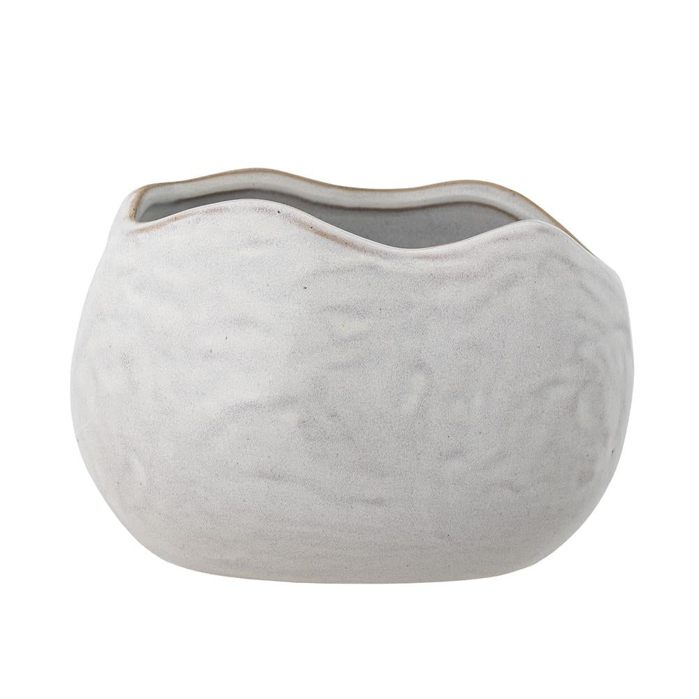 Bloomingville Pennie Blumentopf in Weiß, 11cm, aus Steingut